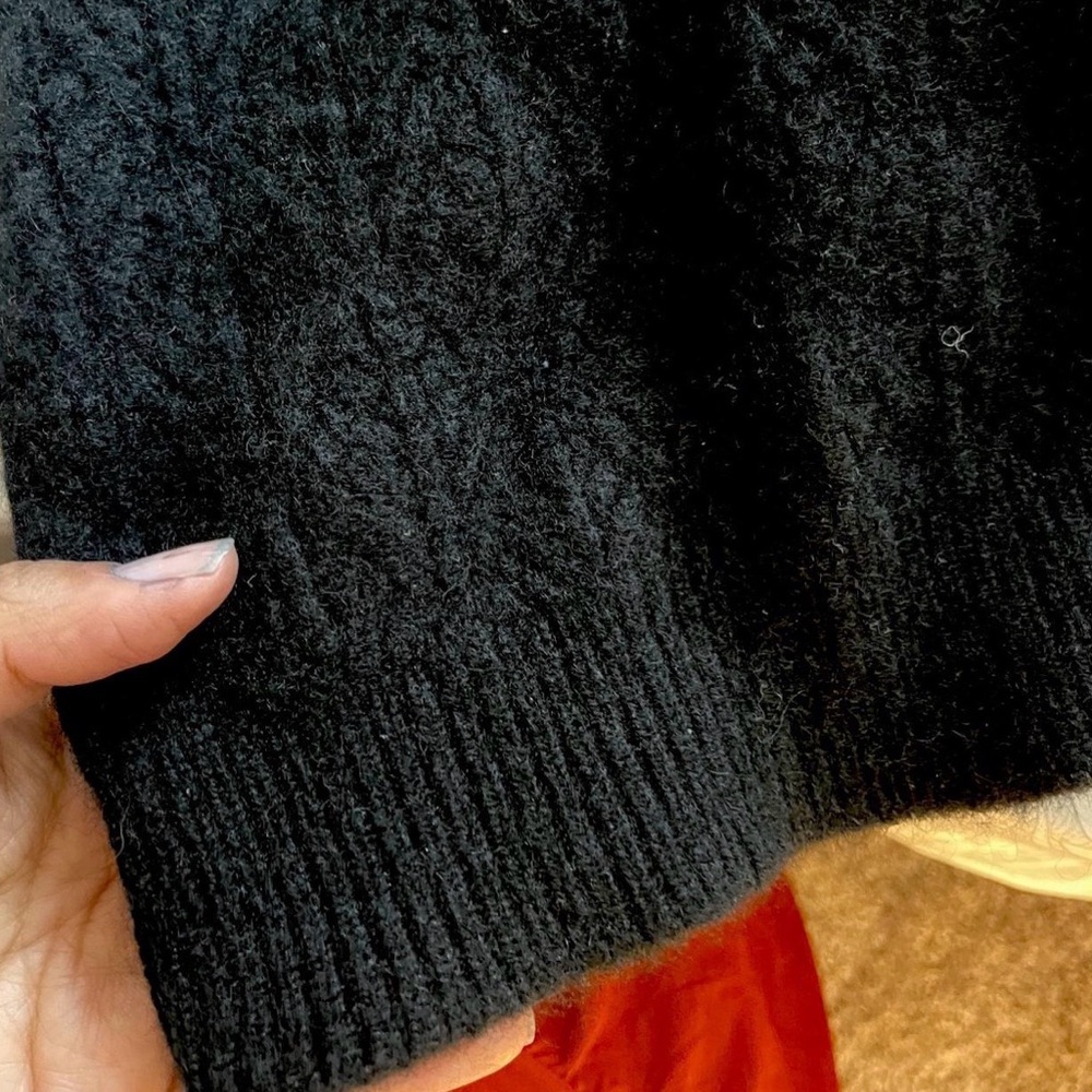 NAADAM cable cashmere black polo Sweater - Picture 4 of 5